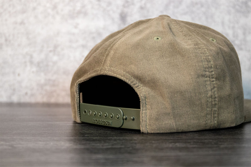 Olive and Maroon Corduroy Cornhole Hat