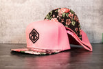 Pink Floral and Black Cornhole Hat