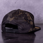 Black Multi Camo and White Cornhole Hat