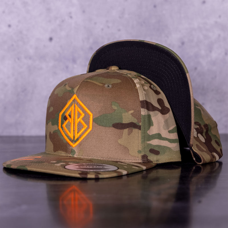 Camo and Orange Cornhole Hat