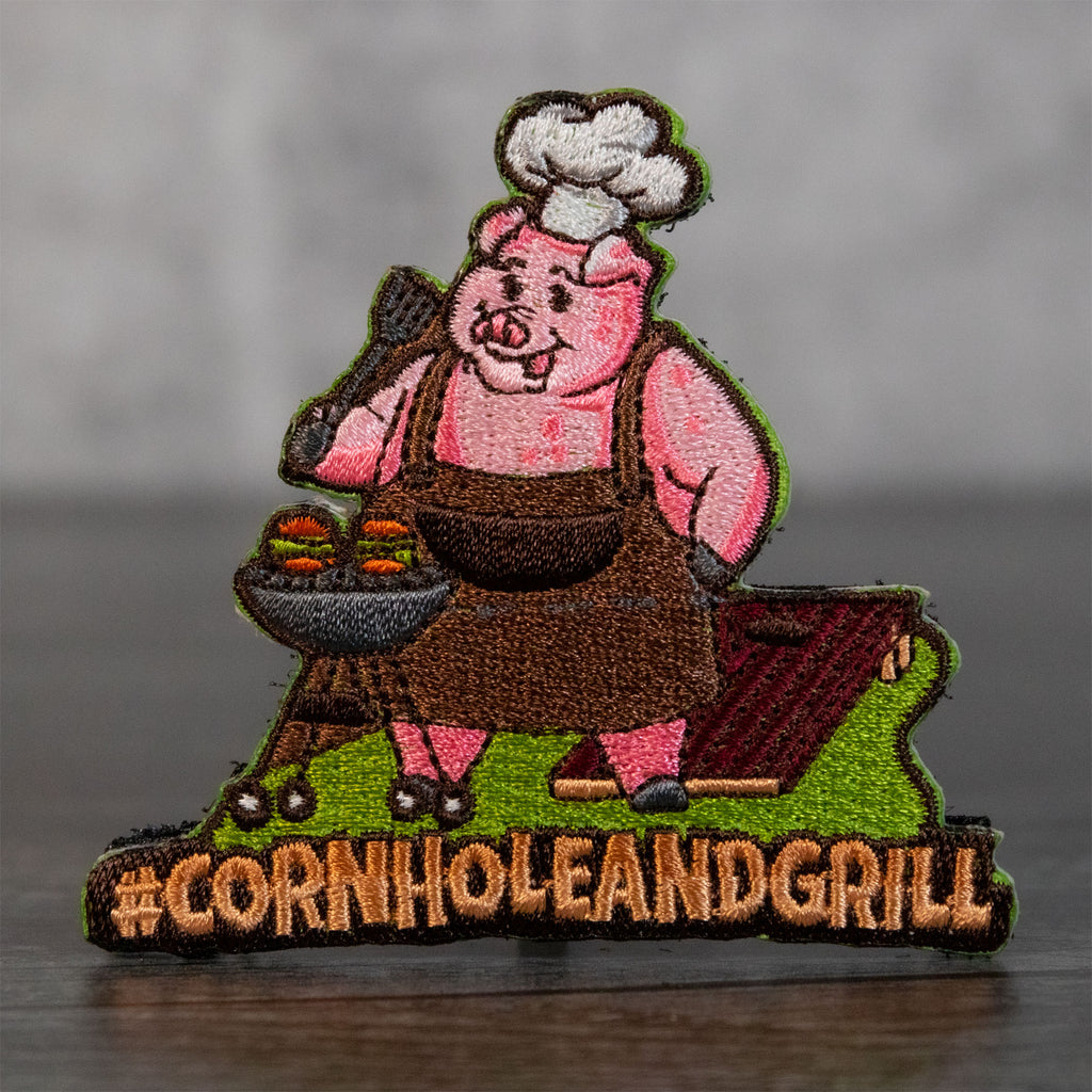 Lustiger Cornhole Aufnäher – 'Do I Make You CORNY Baby' Mit Klettrückseite