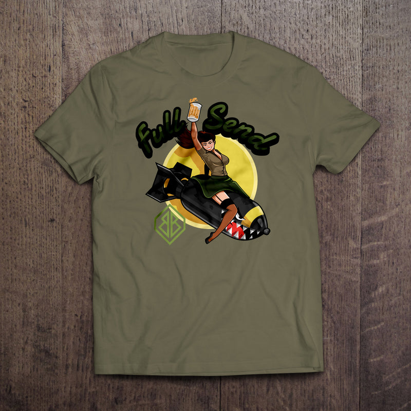Full Send Military Green Cornhole Shirt