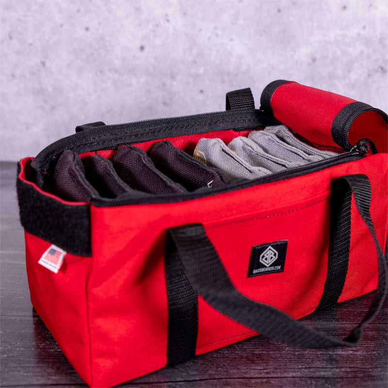 Red Mini Duff Cornhole Bags Carrying Case